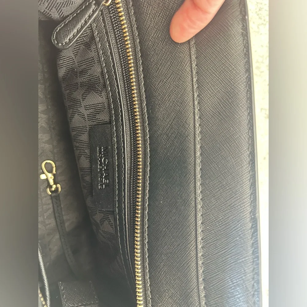 Michael Kors Dillon Black Leather Satchel - Picture 7 of 11